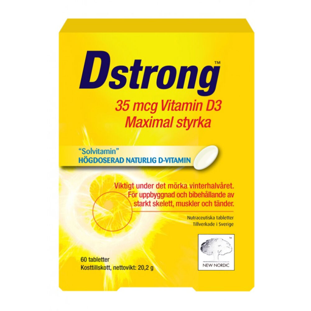瑞典HKC直邮纽诺迪克Dstrong维生素D3钙胶囊60粒补钙促进钙吸收