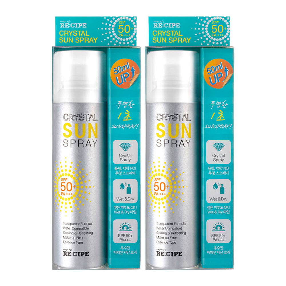 韩国RE:CIPE清爽水晶防晒喷雾spf50防晒霜喷雾男女两支