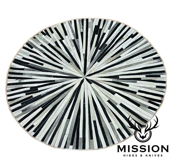CowhideRoundPatchworkRug.6'(1.8M)Diameter