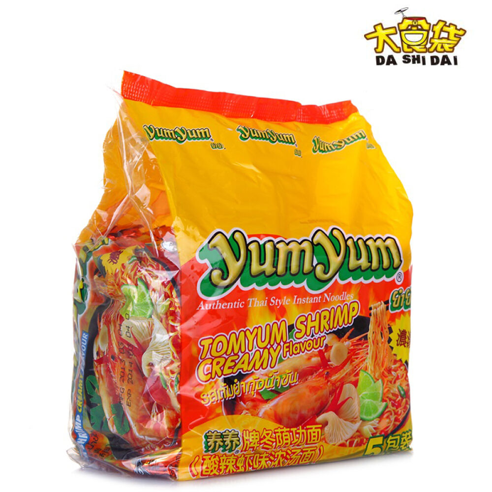 泰国yumyum养养牌方便面酸辣虾味浓汤味冬阴功面70g*5包五连包