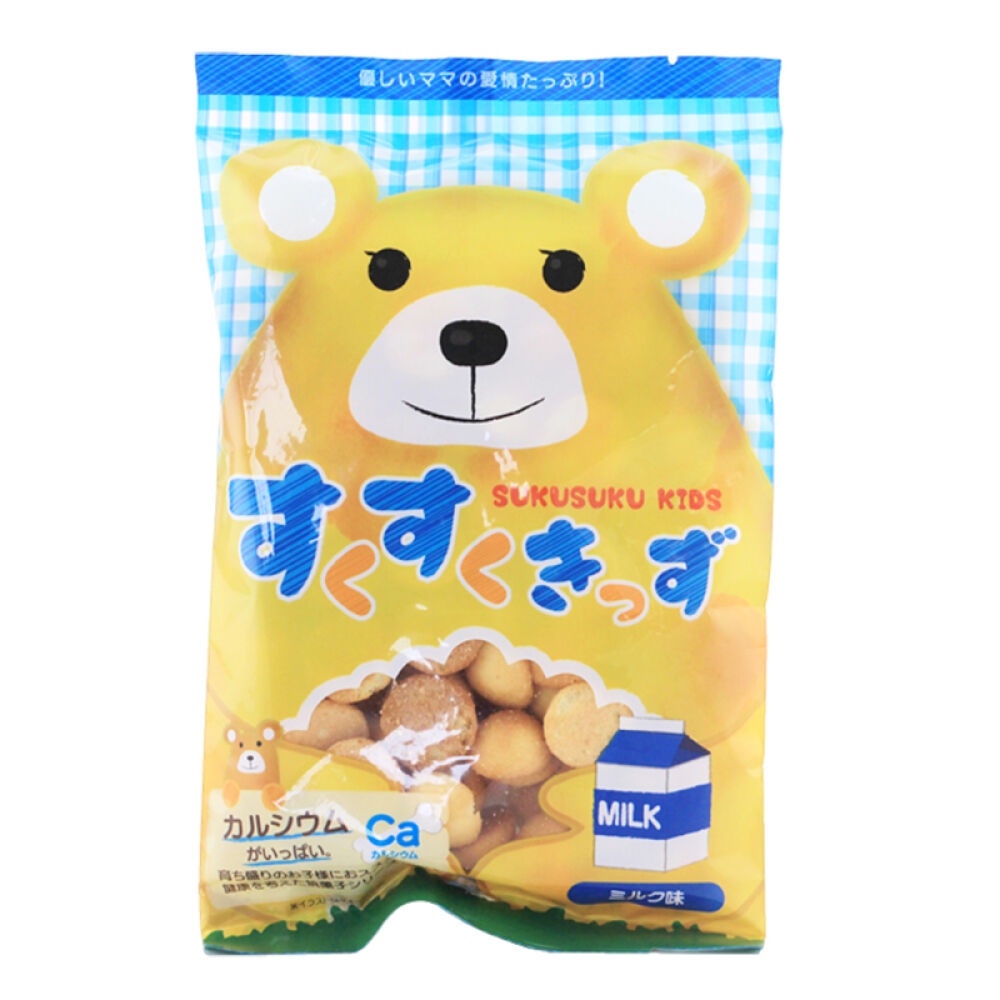 日本进口木西牛奶味纽扣饼干宝宝婴幼儿童健康零食辅食70g