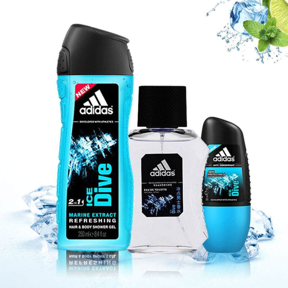 adidas阿迪达斯男士香体止汗露止汗喷雾150ml冰点香水100ml 走珠50ml