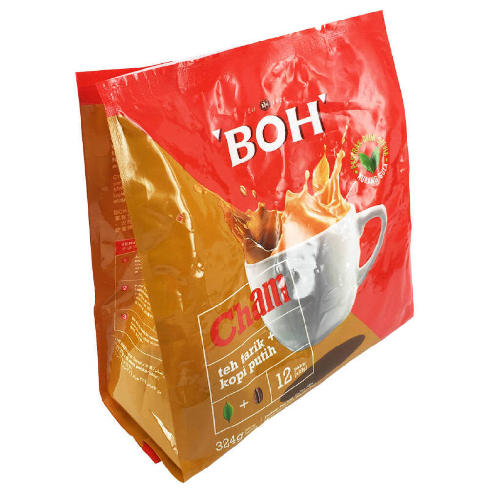 马来西亚进口BOH宝乐Cham即溶奶茶与白咖啡（324gx3袋）