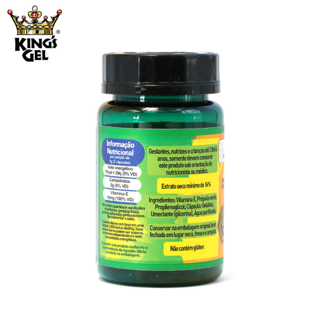 全球购KingsGel皇冠巴西绿蜂胶软胶囊120粒调节血糖防三高增强免疫力原装进口祖母绿单瓶装