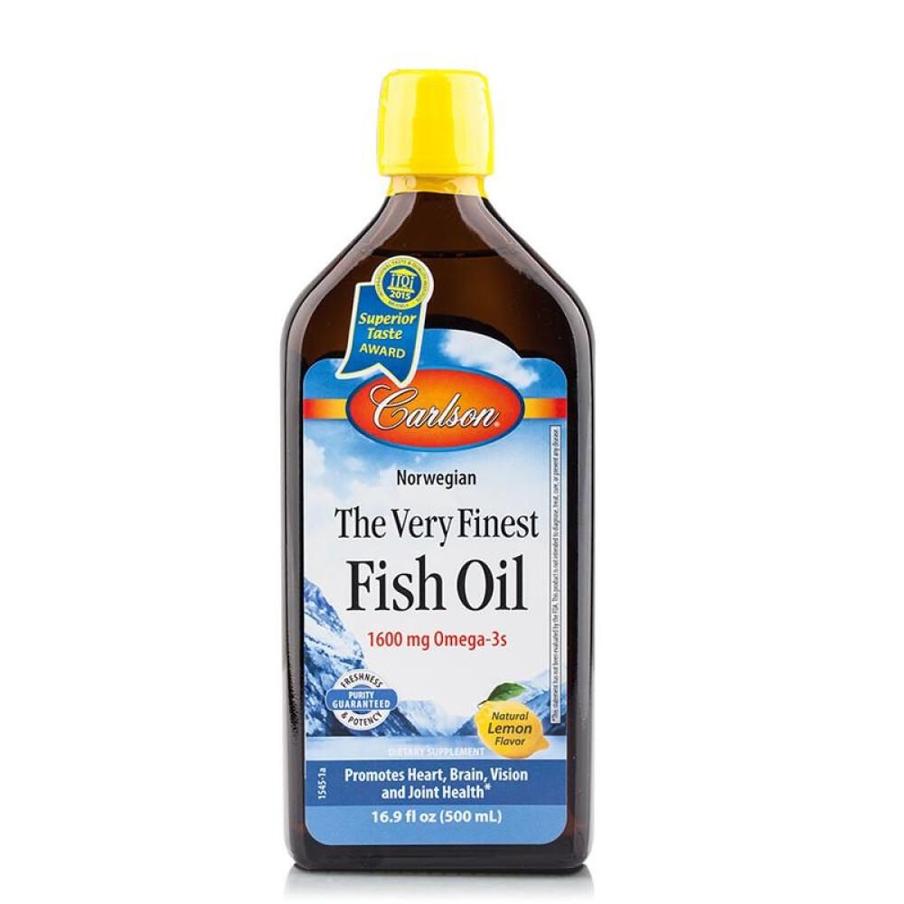 美国直邮Carlson康一生精纯挪威深海液体鱼油Omega-3柠檬味500ml