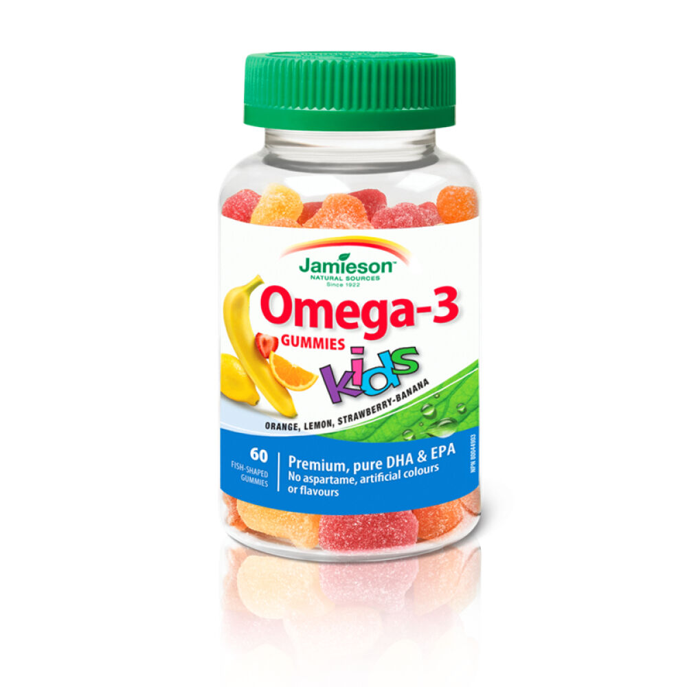 【全球购】【加拿大直邮】Jamieson/健美生儿童鱼油omega-3水果味软糖60粒