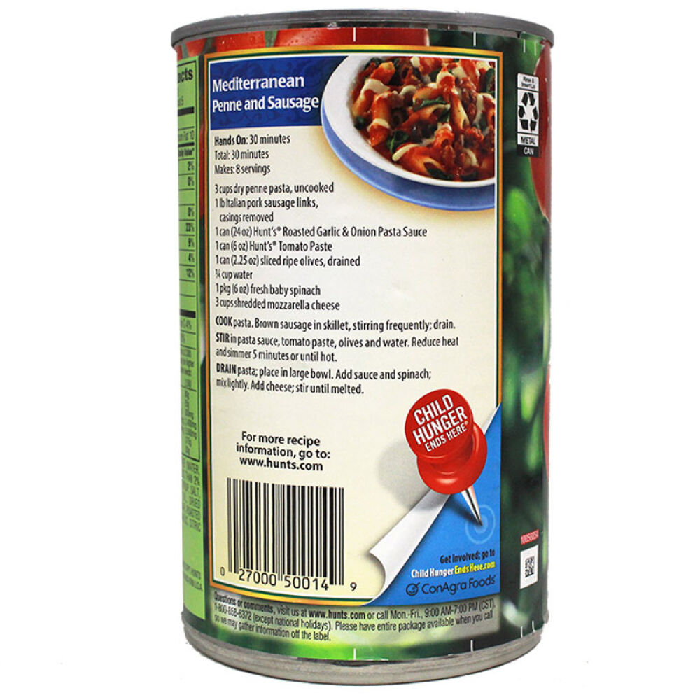 自营美国进口汉斯HUNT'S蒜蓉洋葱味意面酱680g