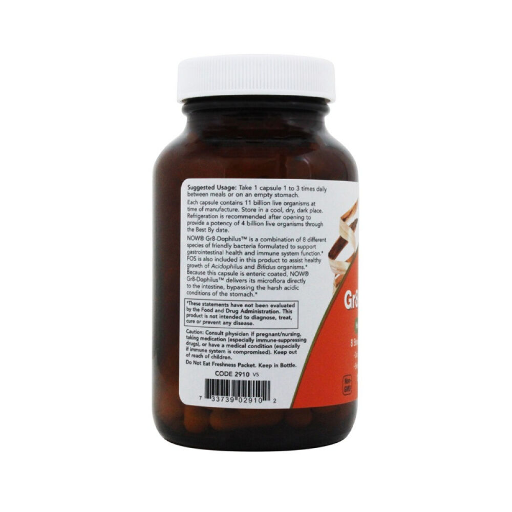 【美国正品直邮NOWFoods诺奥改善肠胃健康Gr8益生菌素食胶囊未定义120粒