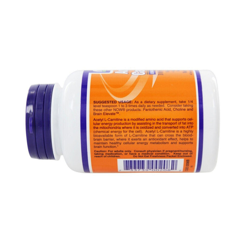 【美国正品直邮】NOWFoods诺奥维持细胞能量代谢支持脑部功能乙酰肉碱粉93.3克未定义3盎司