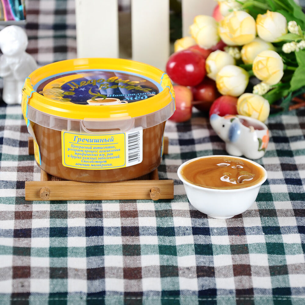 俄罗斯原装进口蜂蜜蜂蜜晚宴牌天然洋槐蜜等300g荞麦蜜(0250)