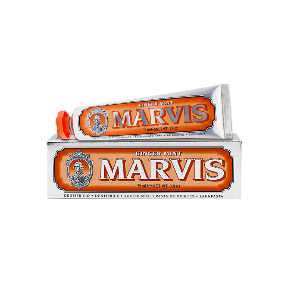 直邮意大利进口玛尔斯Marvis牙膏75ml红色肉桂+黑色甘草+橙色生姜3支装进口爱马仕牙膏固齿防蛀牙防牙结石牙渍