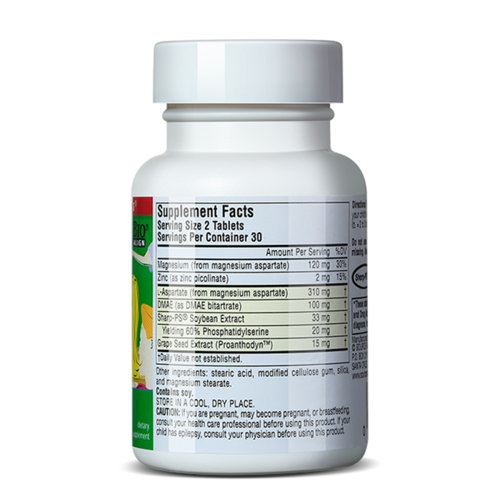 美国原装SourceNaturals儿童注意力片60粒镁锌元素儿童保健品