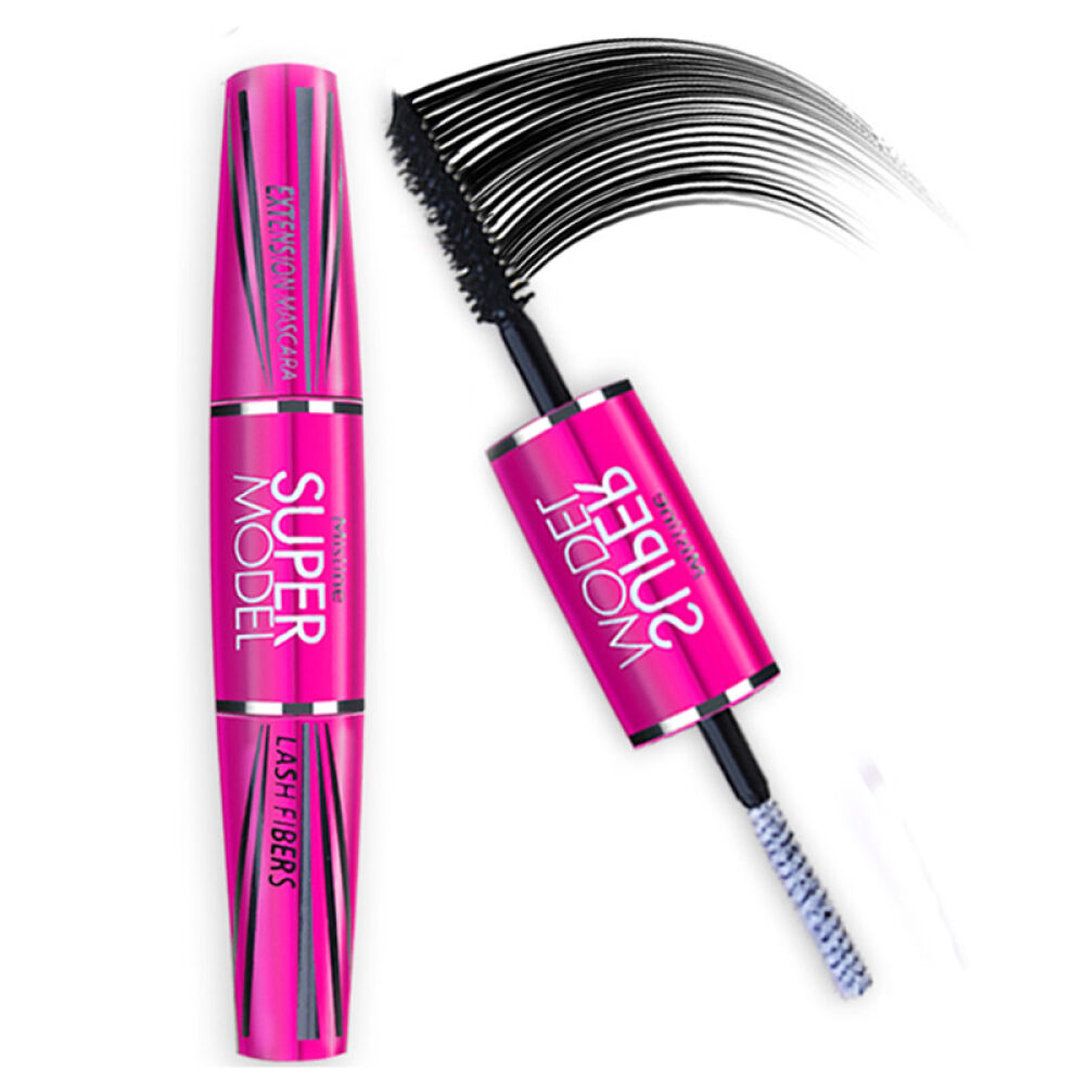 泰国Mistine4D纤长双头睫毛膏浓密卷翘防水不晕染粉色管6108