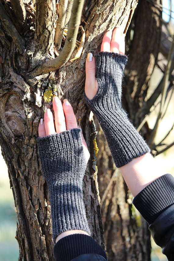 WoolenWrist/ArmWarmers,GreyKnitFingerlessGloves,Wristlets,TouchscreenGloves,KeyboardGloves,ChristmasGift,GiftforHim