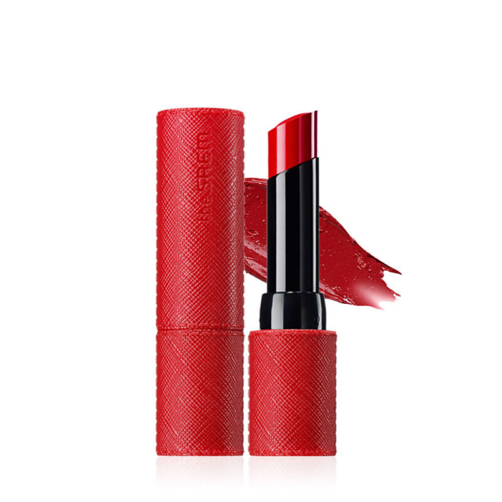 韩国TheSaem/得鲜KISSHOLIC雾面哑光口红持久上色滋润保湿鲜艳红管CR01珊瑚色