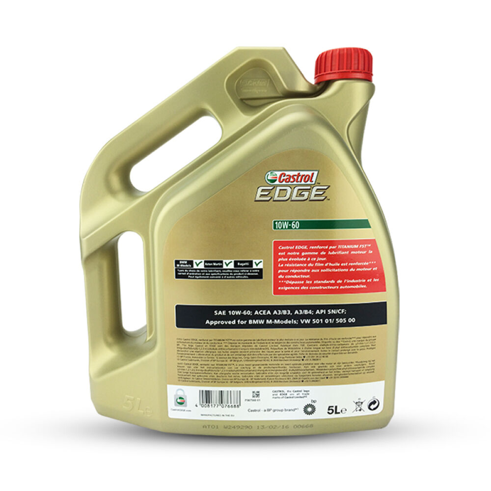 嘉实多(Castrol)全合成机油极护钛流体10W-60SN级5L德国进口