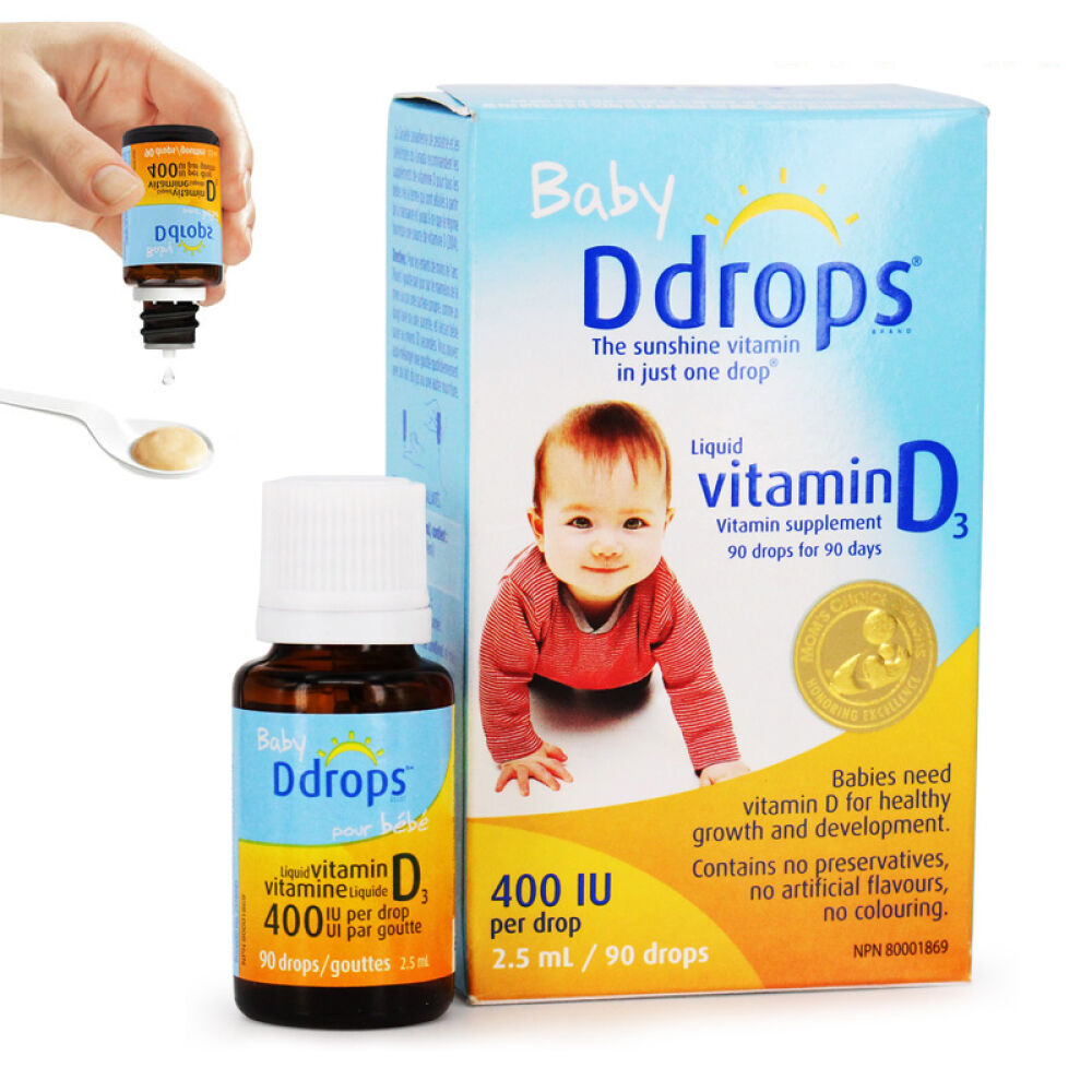 【全球购】加拿大版直邮babyDdrops维生素D3滴剂婴儿400IU*90滴