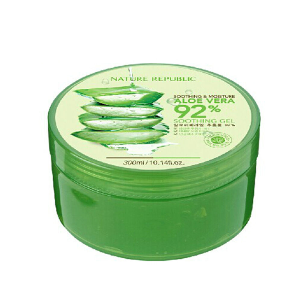 正品韩国NatureRepublic自然乐园芦荟胶水乳3件套装补水