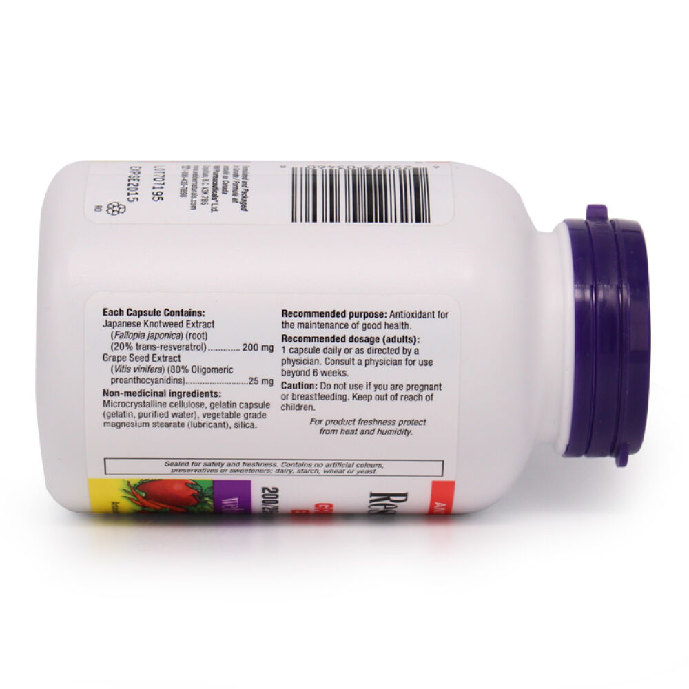 【全球购】加拿大直邮伟博Webbernaturals白藜芦醇葡萄籽提取物200/25mg*90粒