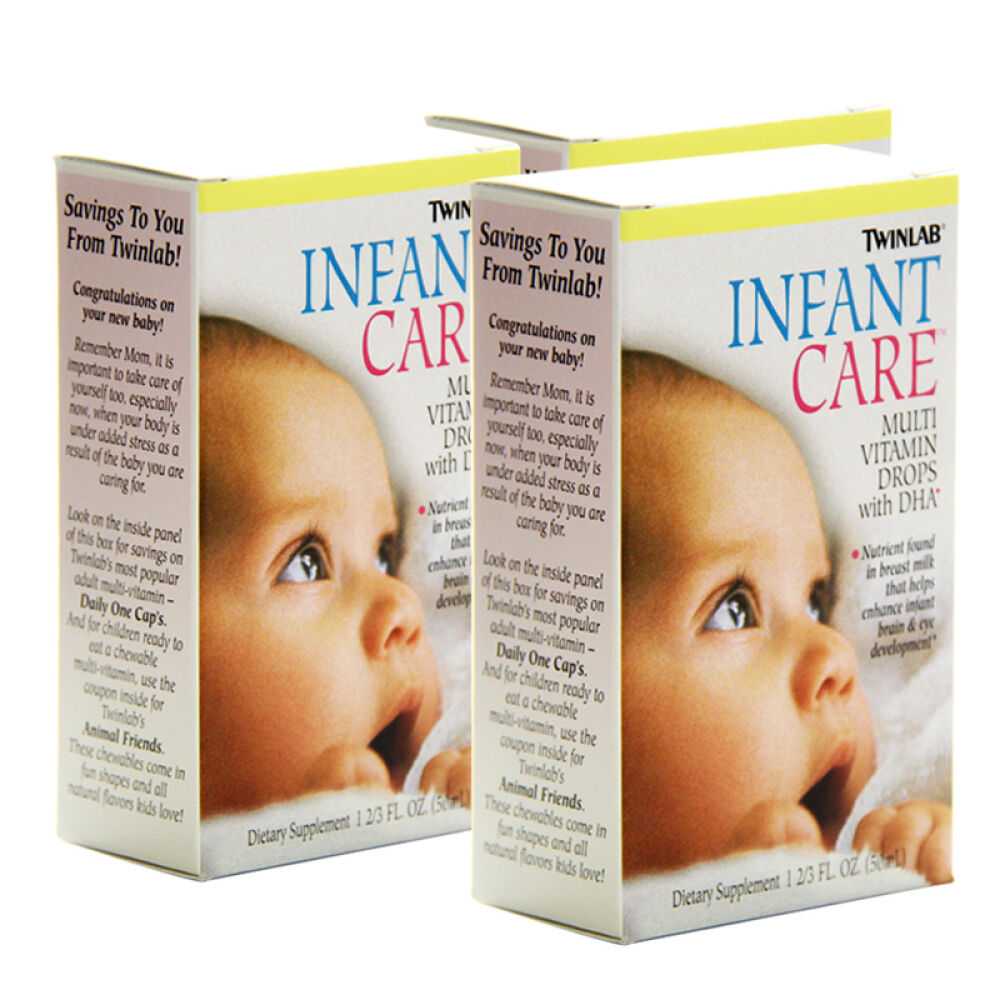 【全球购】美国原装Twinlab婴儿10种多种维生素DHA滴剂50ml3瓶装