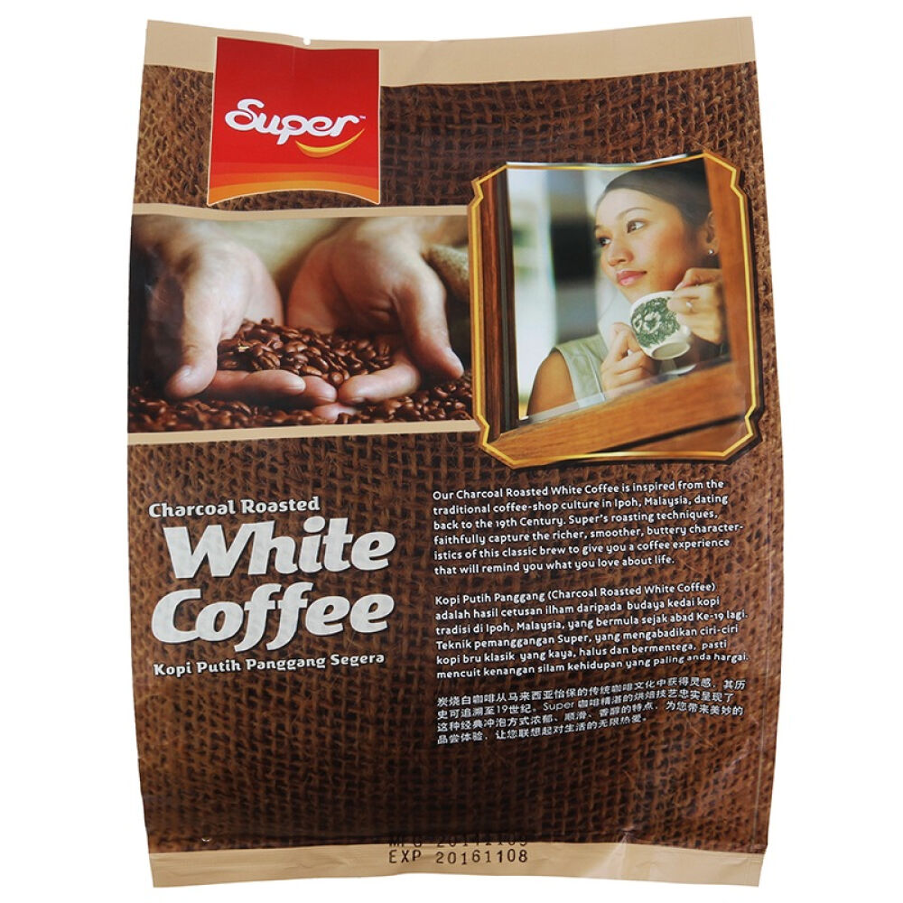 自营马来西亚进口咖啡超级牌Super2合1炭烧白咖啡375g（15包)