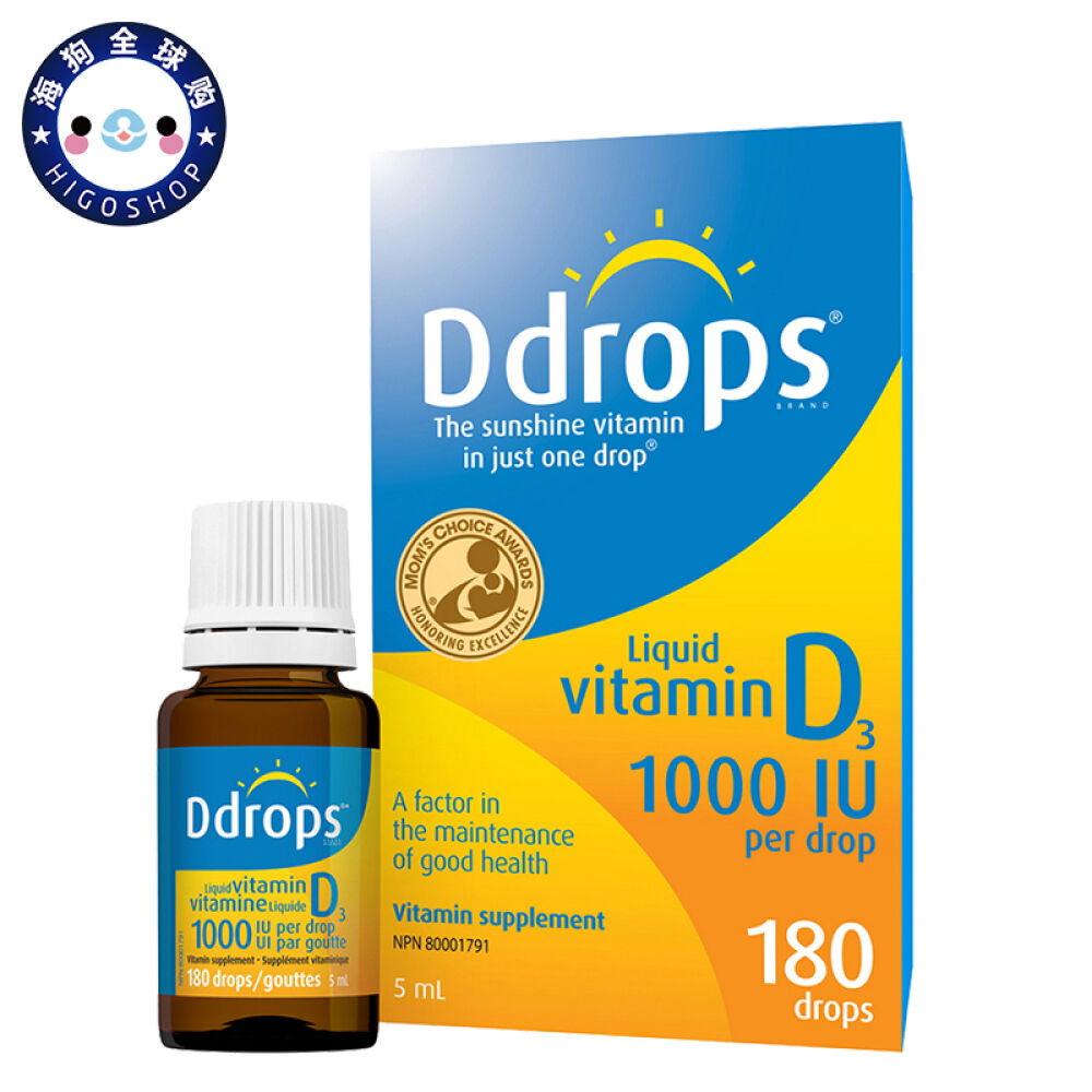 【2件减20】Ddrops婴幼儿童维生素D3补钙滴剂加拿大版Ddrops孕妇营养180滴5ml