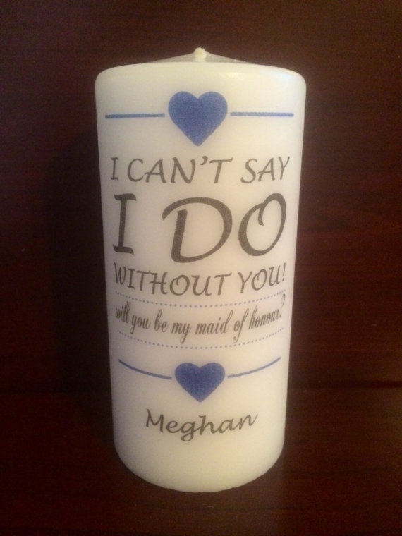 personalized6"maidofhonourweddingpillarcandle.