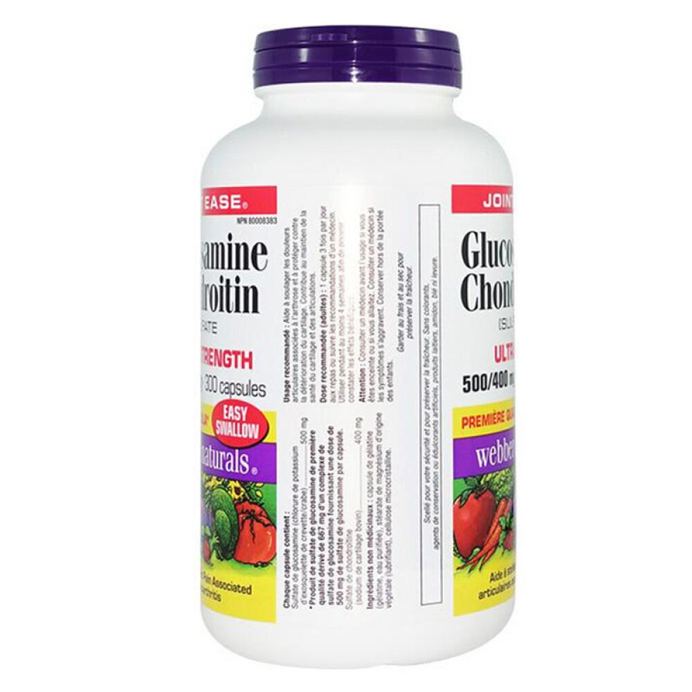 Webber伟博氨糖维骨力软骨素关节灵硫酸氨基葡萄糖加拿大原装进口直邮易吞服300粒