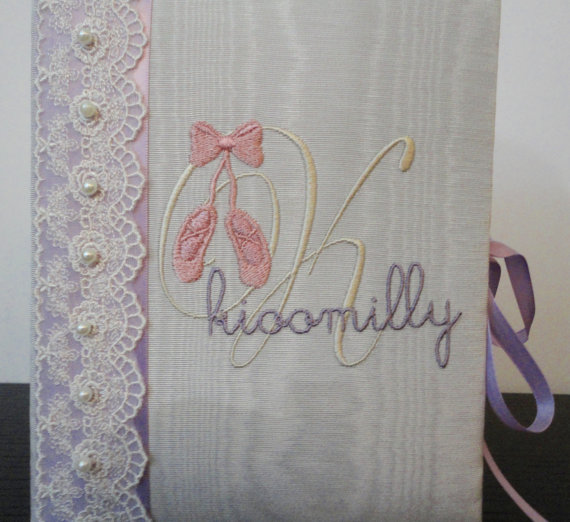 ballerinaphotoalbum,4x6,personalized,embroidery,ballet,dance
