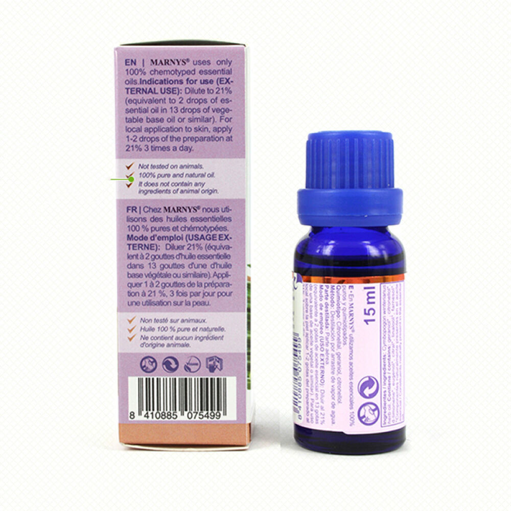 西班牙进口MARNYS香茅精油平衡油脂修复晒伤痤疮粉刺脂溢性皮炎皮肤溃疡15ml