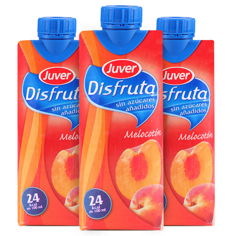 自营西班牙原装进口真维JUVER天然桃汁3盒*330ml