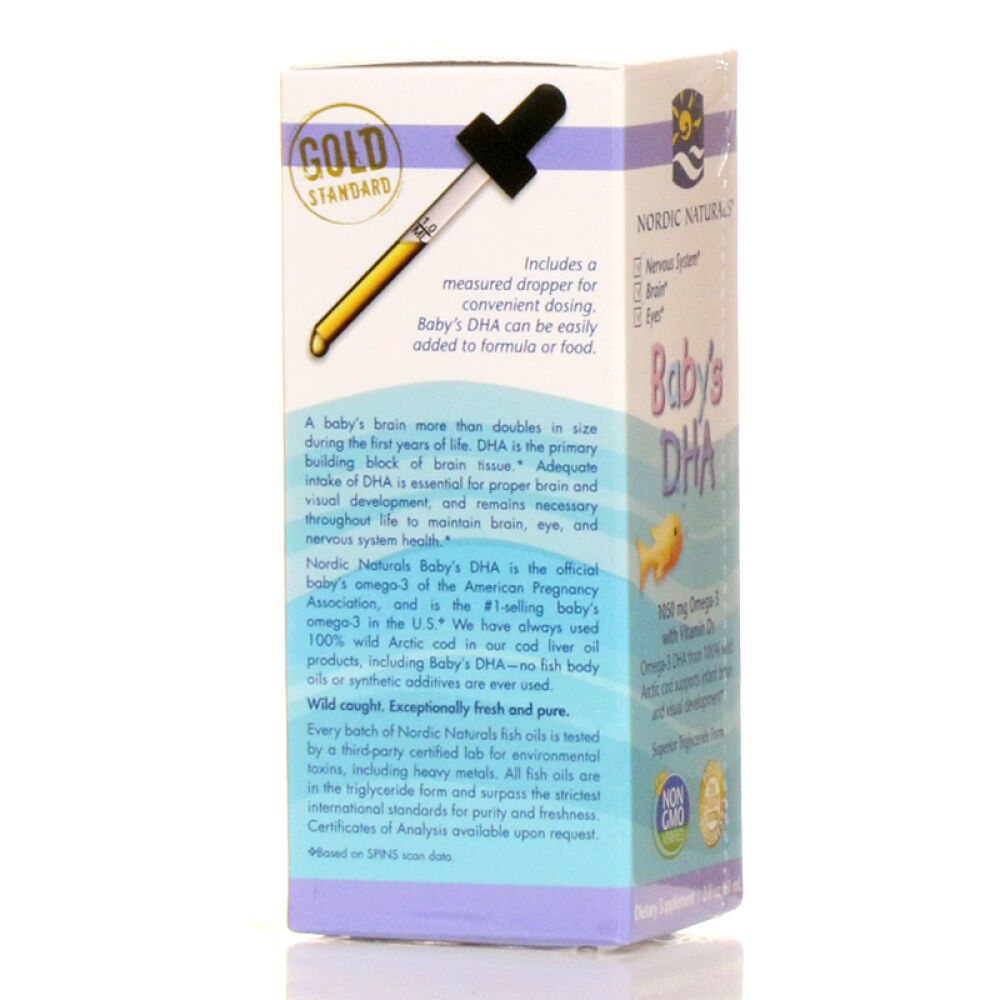 美国原装挪威小鱼NordicNaturals初生婴幼儿鳕鱼油鱼油DHA挪威小鱼60ml