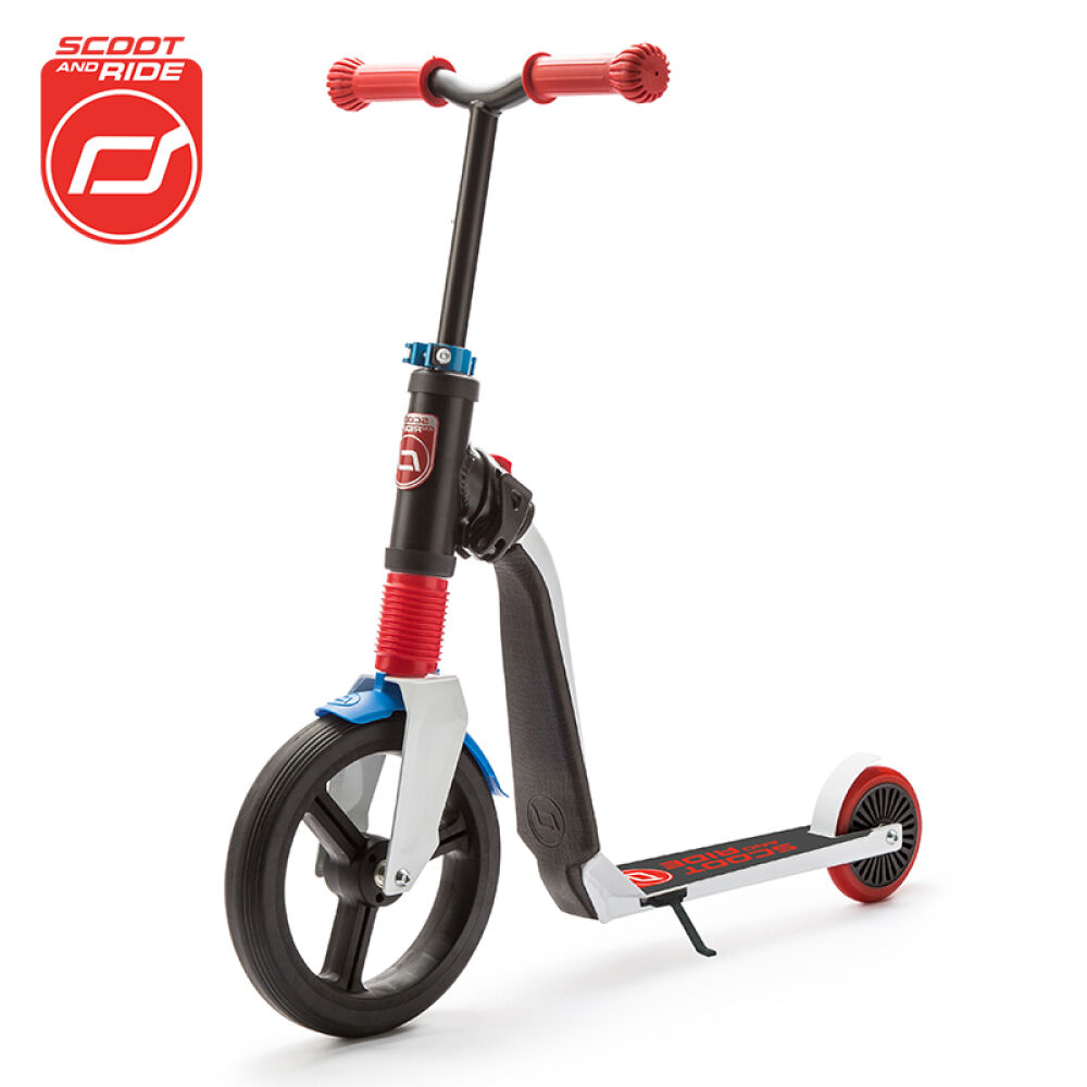 【全球购】奥地利scootride酷骑滑威骑士儿童滑板车骑滑2合1可坐平衡车3-6岁红蓝色