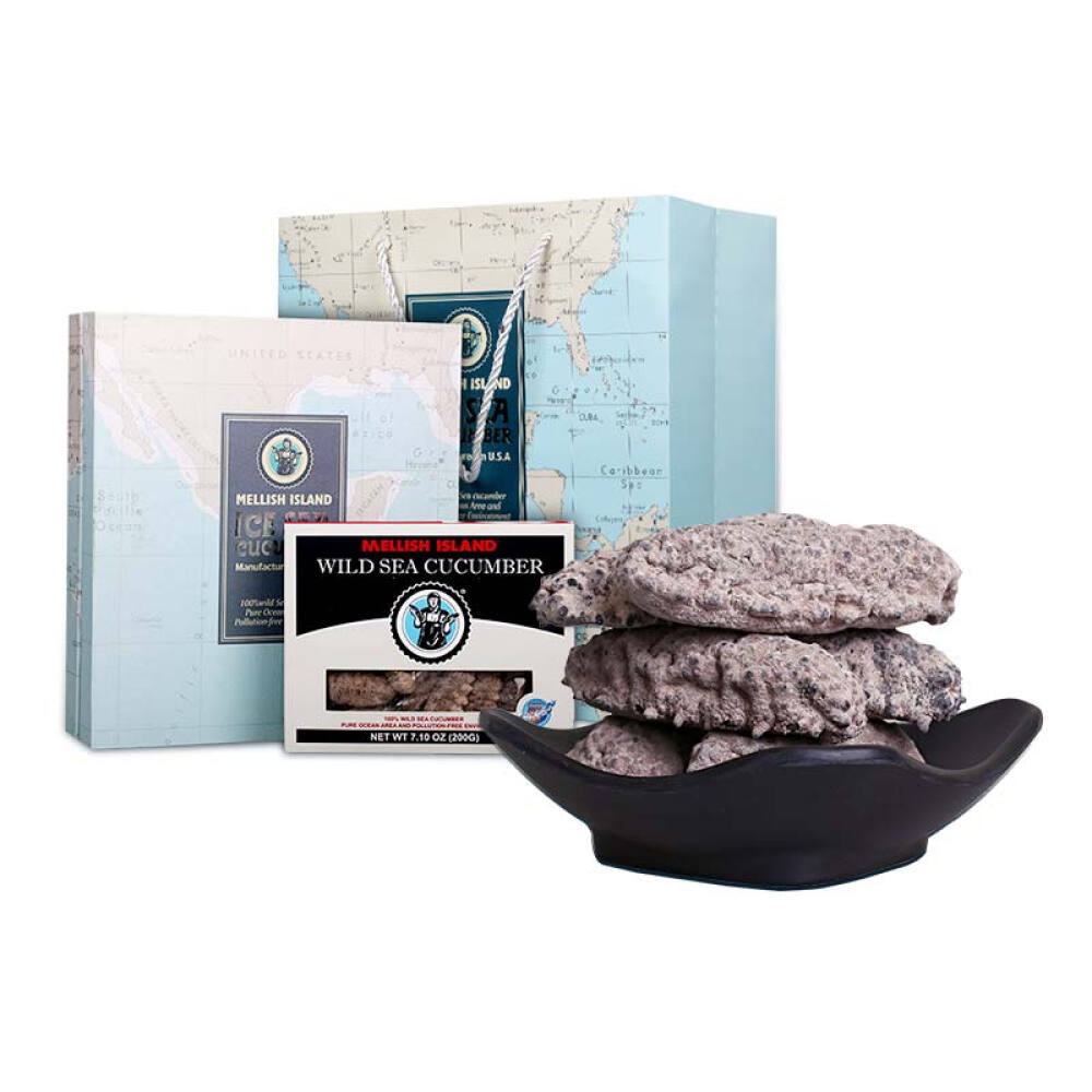 美丽石岛MELLISH淡干海参进口野生刺参礼盒装海参干货滋补品冰参200g