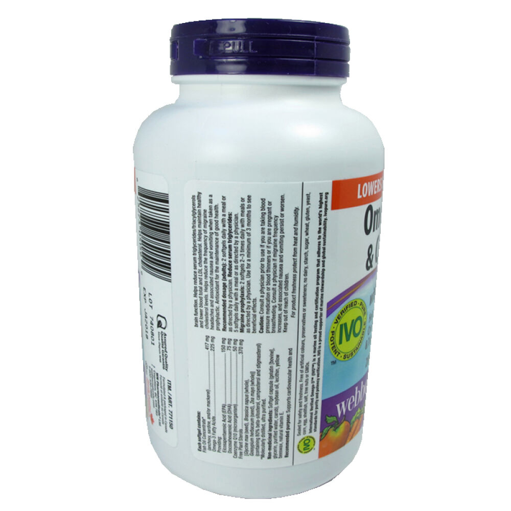 【全球购】加拿大直邮webbernaturals伟博omega-3CoQ10鱼油辅酶