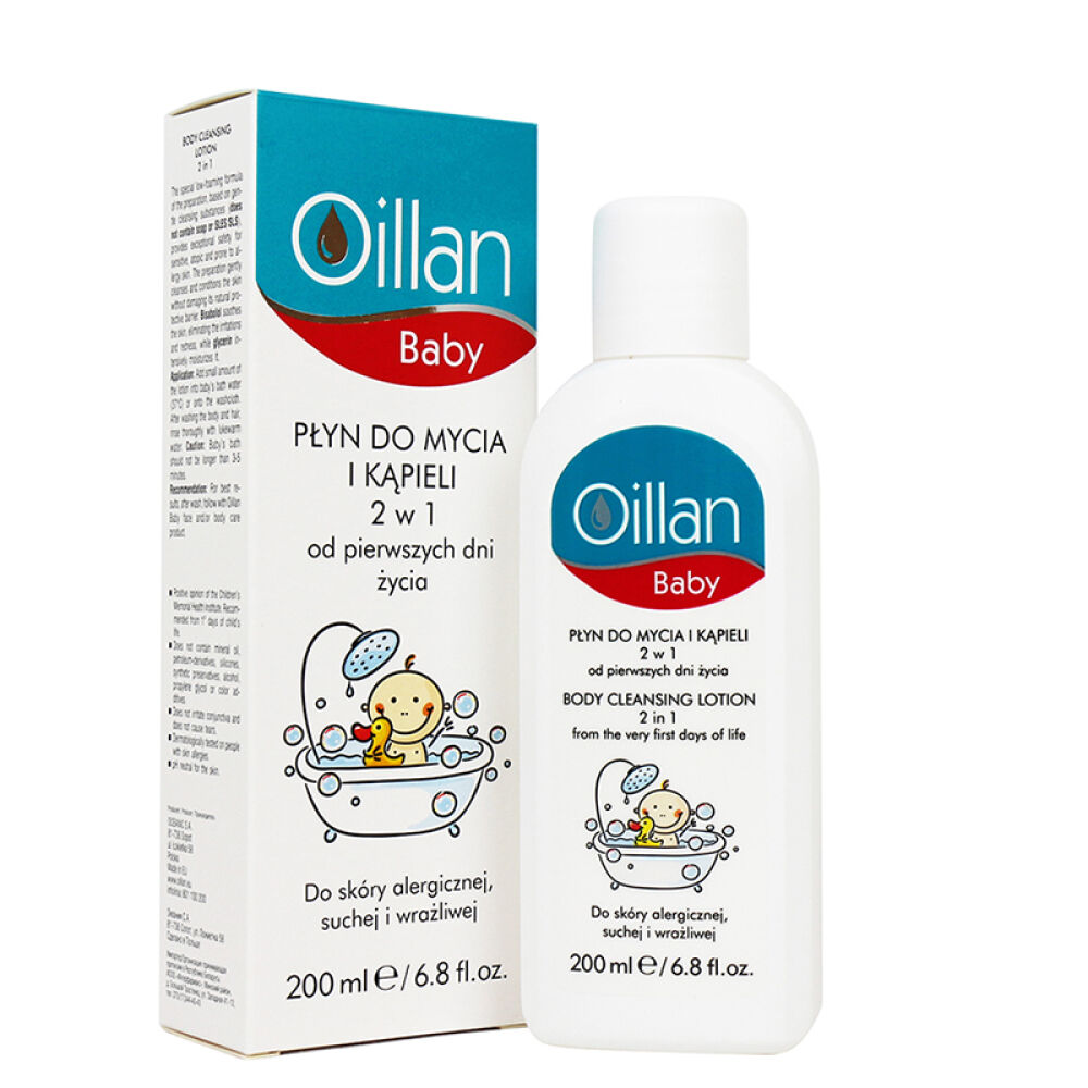 波兰OILLAN原装进口宝宝清洁洗护婴儿无皂基身体清洁露200ml