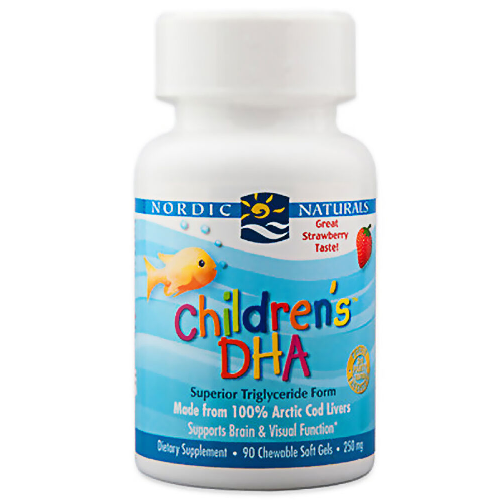 自营挪威小鱼NordicNaturals鳕鱼DHA草莓味90粒美国进口