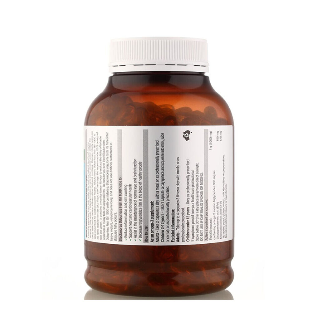 鱼油Blackmores澳佳宝深海鱼油软胶囊无腥味降血压降血脂调节三高澳洲原装进口400粒