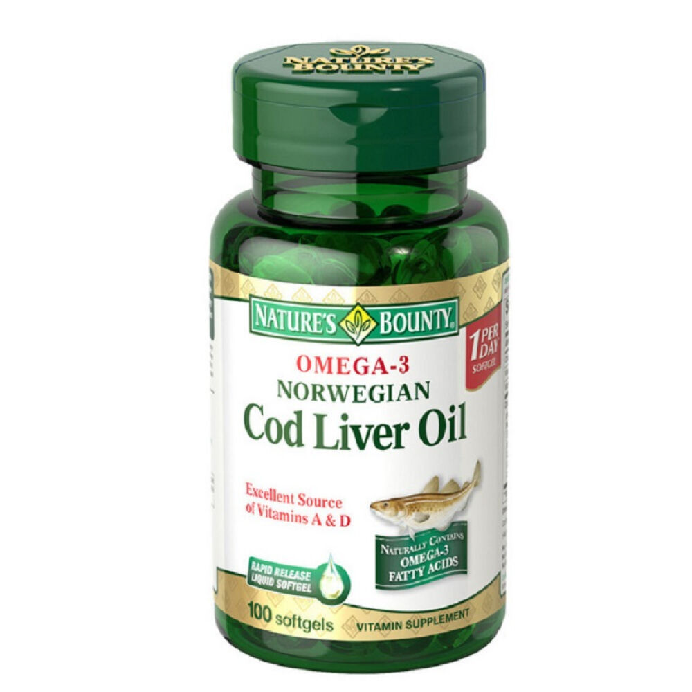 自然之宝挪威鳕鱼鱼油胶囊100粒/瓶富含维生素A、D、DHA、EPA适合儿童婴幼儿