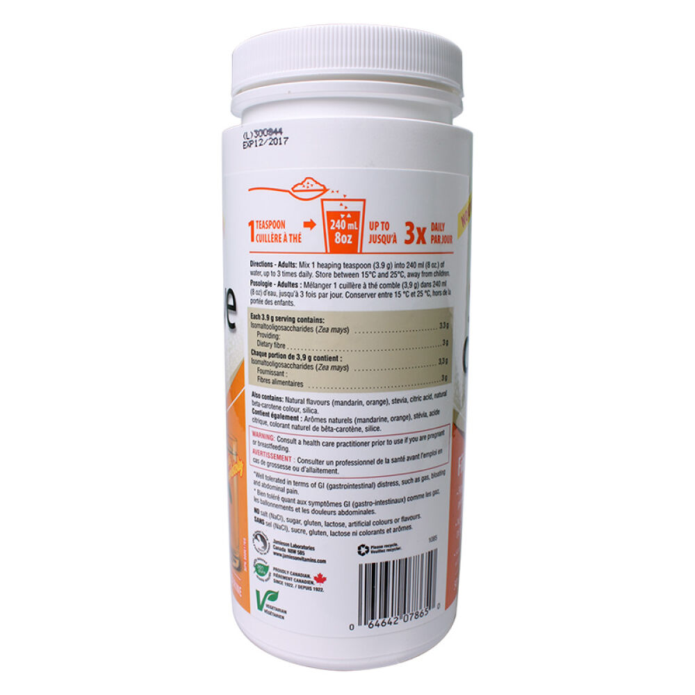 【全球购】加拿大Jamieson健美生益生菌膳食纤维粉193克