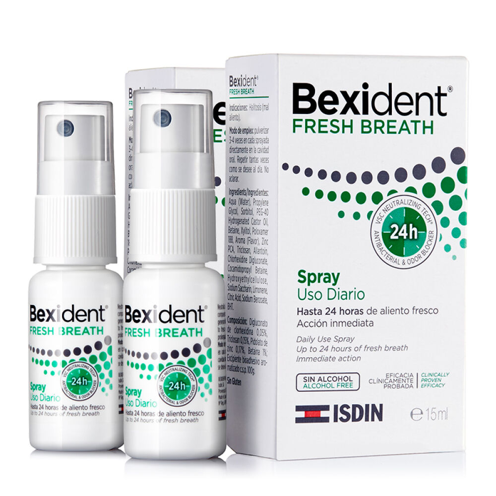 ISDIN怡思丁西班牙原装进口口气清新剂去口气口臭口腔异味漱口水口腔喷雾贝喜口气清新喷雾15ml*2