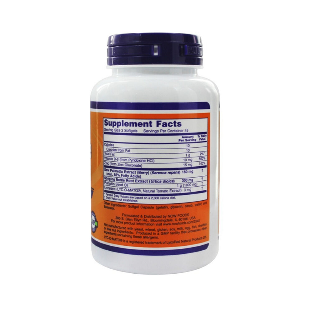 【美国直购正品包邮】NOWFoods诺奥前列通支持健康塞润榈、异株荨麻胶囊未定义90粒
