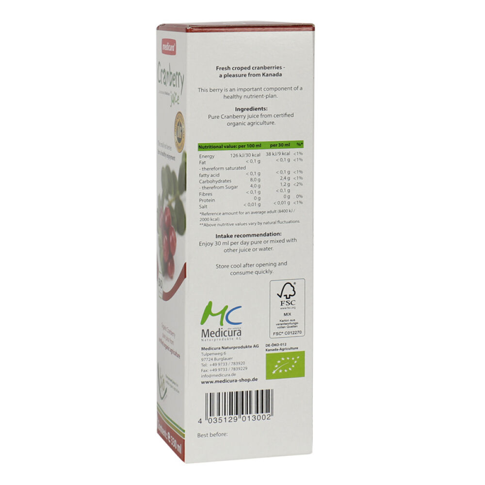 Medicura蔓越莓蔓越莓汁100%
