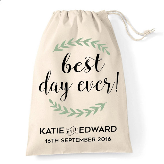 giftbagpersonalisedwreathcottonbagweddingtabledecorationthebest