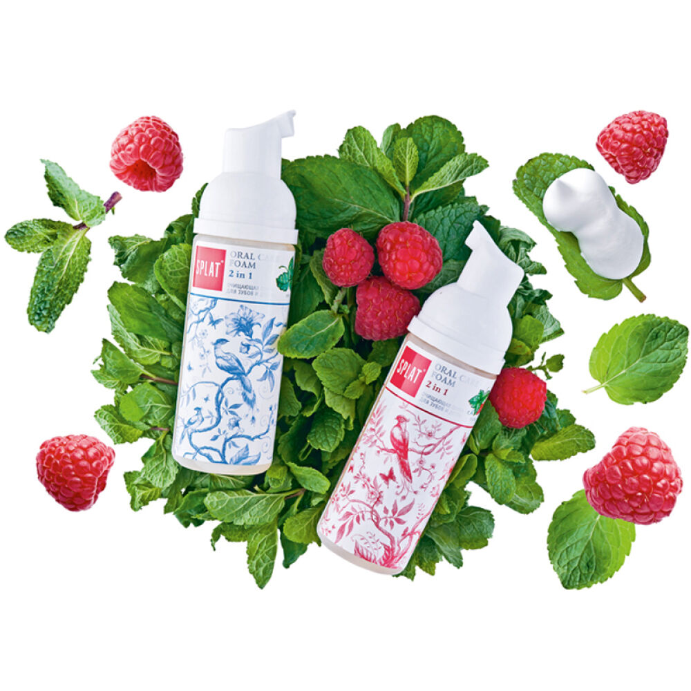 自营俄罗斯斯普雷特(SPLAT)覆盆子味口腔护理泡沫牙膏去渍护齿2合1口50g