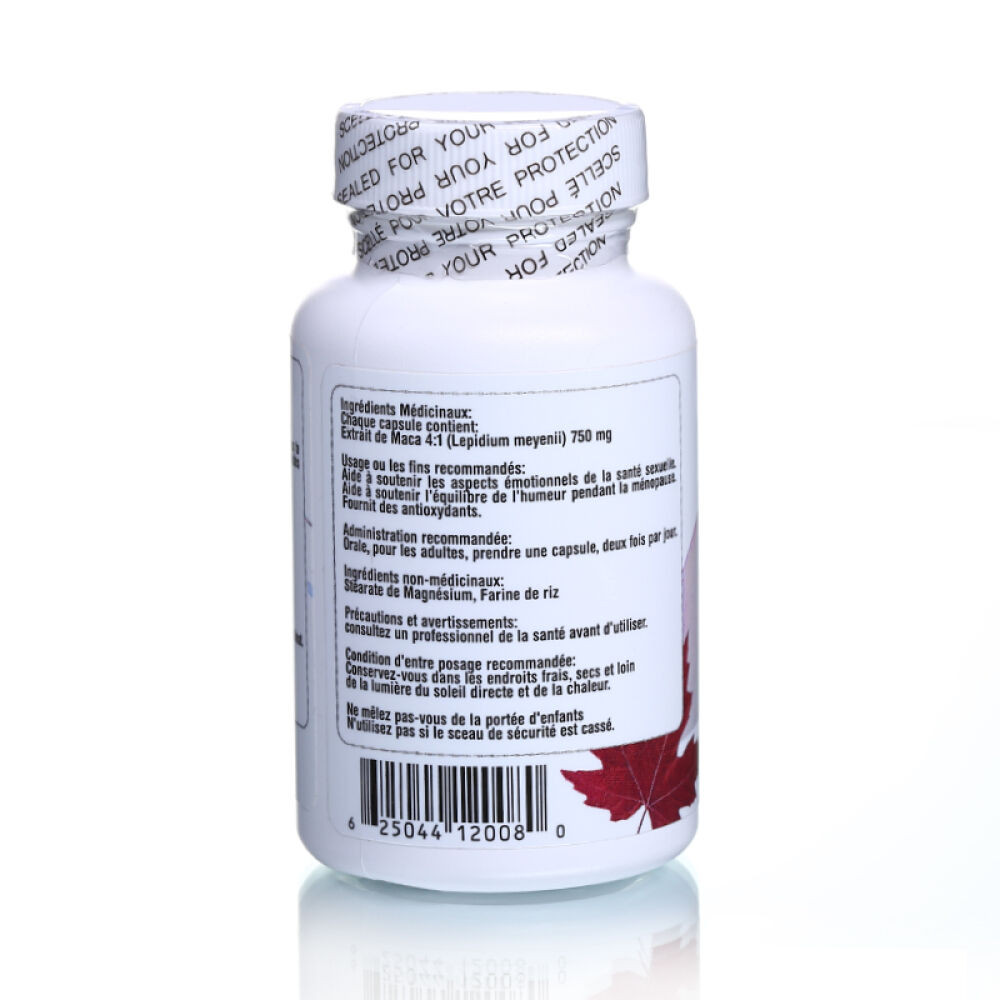 【全球购】高浓度秘鲁玛卡/玛咖胶囊4:1精华萃取750mg60粒加拿大原装进口原装
