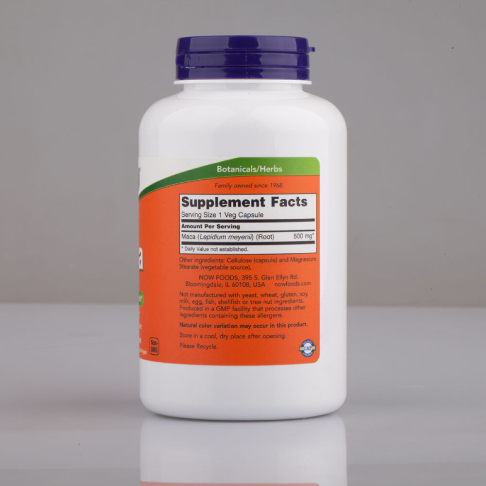 nowfoods/诺奥玛咖精片秘鲁玛卡补肾成人男性保健品胶囊500mg/粒玛卡250粒装