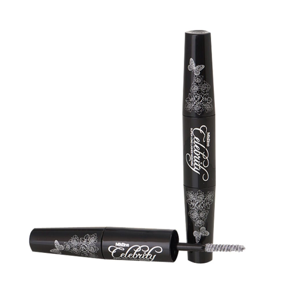 泰国Mistine4D纤长双头睫毛膏浓密卷翘防水不晕染黑色管6412