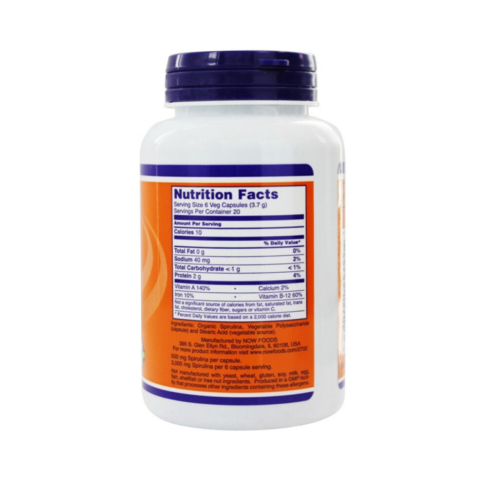 【美国正品直邮】NOWFoods诺奥抗氧化防衰老降血压降血脂螺旋藻片未定义120粒