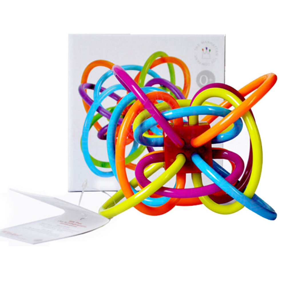 美国原装进口曼哈顿(ManhattanToy)磨牙球彩色磨牙牙胶咬胶手抓球不含BPA1个